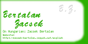 bertalan zacsek business card